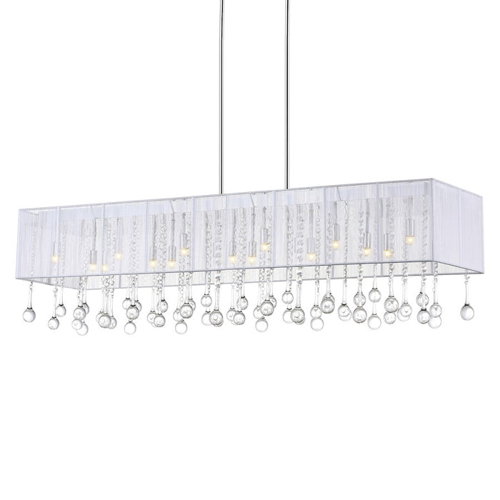 CWI Lighting Water Drop 17 Light Drum Shade Chandelier, Chrome