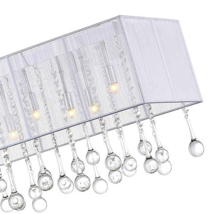CWI Lighting Water Drop 17 Light Drum Shade Chandelier, Chrome