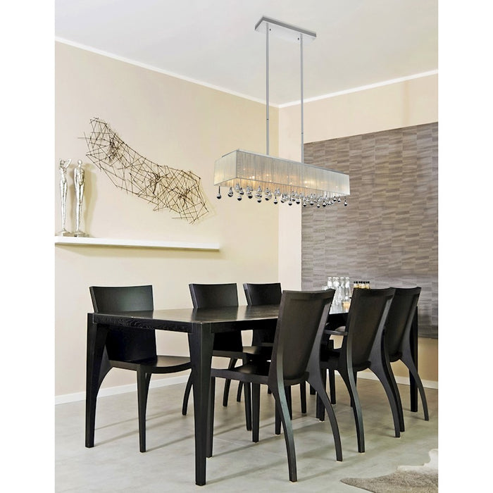 CWI Lighting Water Drop 17 Light Drum Shade Chandelier, Chrome