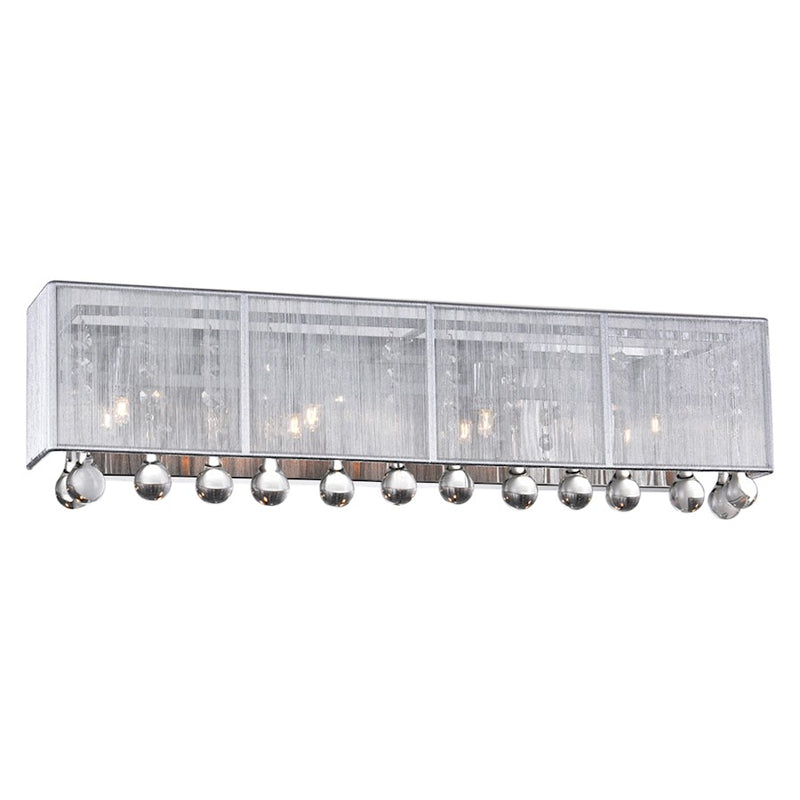 CWI Lighting Water Drop 4 Light Vanity Light, Chrome/Silver