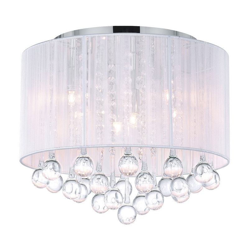 CWI Lighting Water Drop 6 Light Drum Shade Flush Mount, Chrome