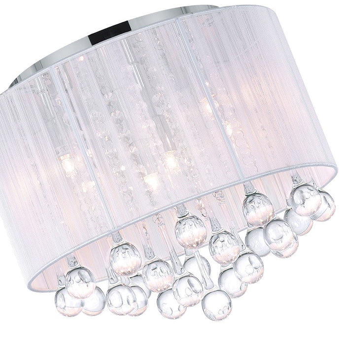 CWI Lighting Water Drop 6 Light Drum Shade Flush Mount, Chrome