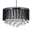 CWI Lighting Water Drop 6-Light Drum Chandelier | Modern Chrome & Black Fabric Shade | Dining & Living Room | 40W Halogen G9 120V | Model 5006P18C-R-B