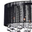 CWI Lighting Water Drop 6-Light Drum Chandelier | Modern Chrome & Black Fabric Shade | Dining & Living Room | 40W Halogen G9 120V | Model 5006P18C-R-B
