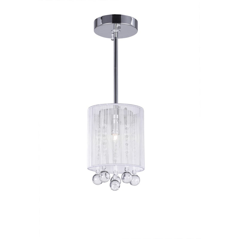 CWI Lighting Water Drop 1 Light Drum Shade Mini Pendant, Chrome