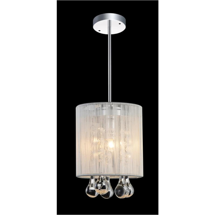 CWI Lighting Water Drop 1 Light Drum Shade Mini Pendant, Chrome