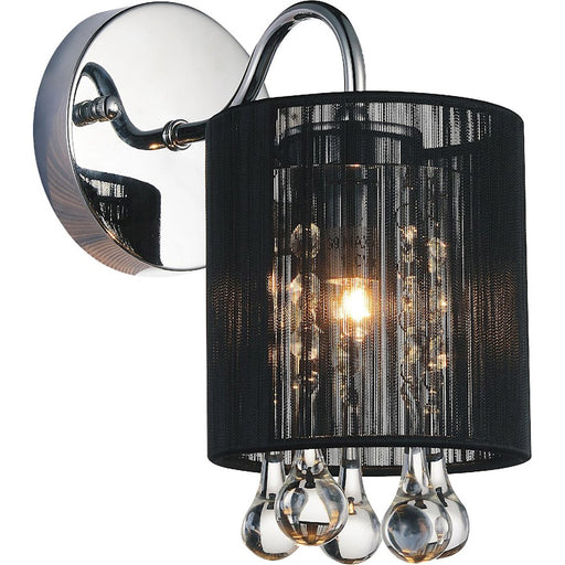 CWI Lighting Water Drop 1 Light Bathroom Sconce, Chrome/Black - 5006W5C-1-B