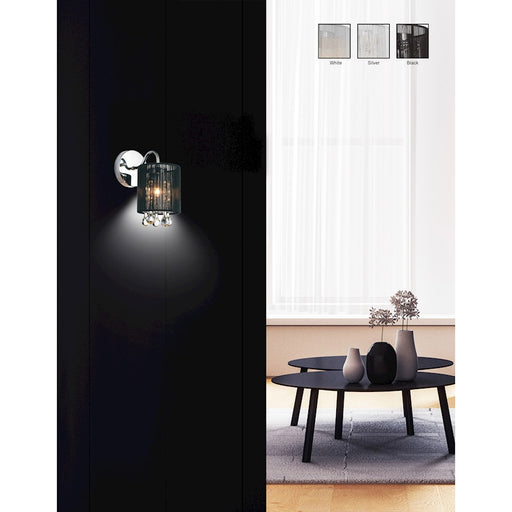 CWI Lighting Water Drop 1 Light Bathroom Sconce, Chrome/Black