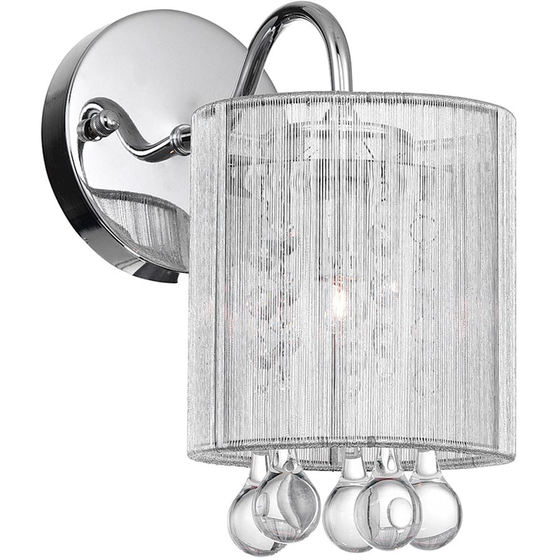 CWI Lighting Water Drop 1 Light Bathroom Sconce, Chrome/Silver