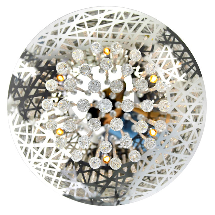 CWI Eternity 9 Light Drum Shade Chandelier, Stainless Steel