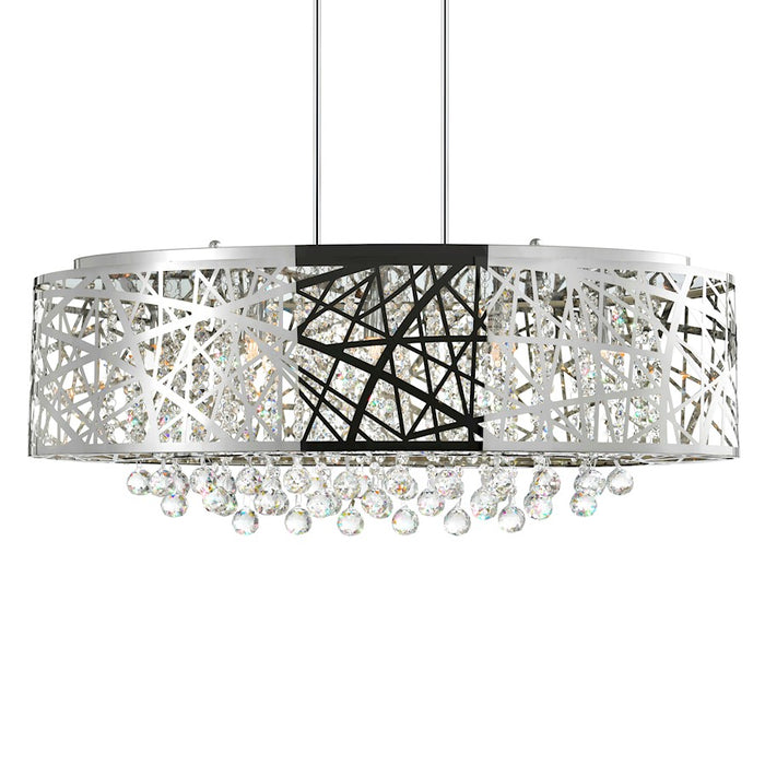 CWI Eternity 8 Light Drum Shade Chandelier, Stainless Steel
