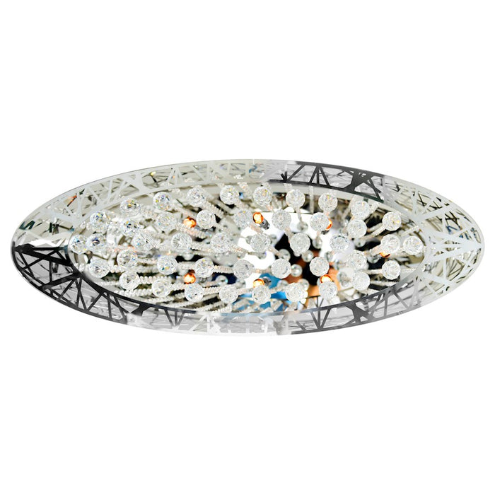 CWI Eternity 8 Light Drum Shade Chandelier, Stainless Steel