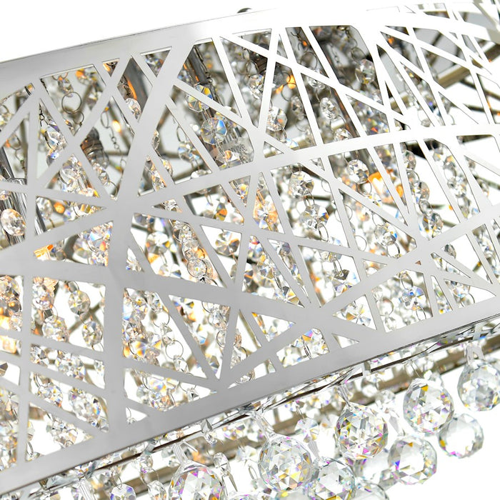 CWI Eternity 8 Light Drum Shade Chandelier, Stainless Steel