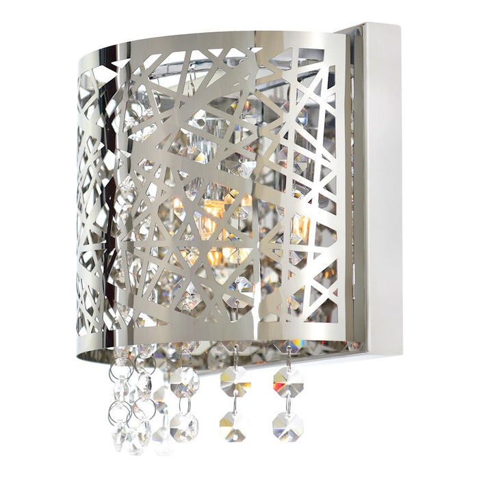 CWI Lighting Eternity 1 Light Bathroom Sconce, Stainless Steel