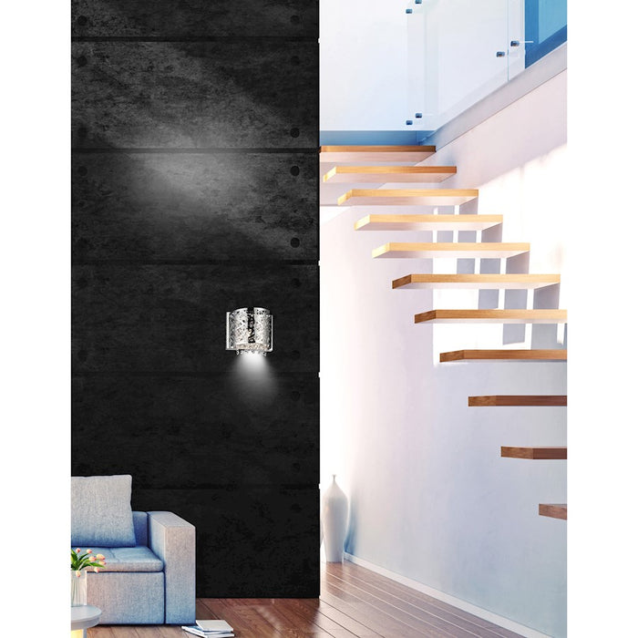 CWI Lighting Eternity 1 Light Bathroom Sconce, Stainless Steel