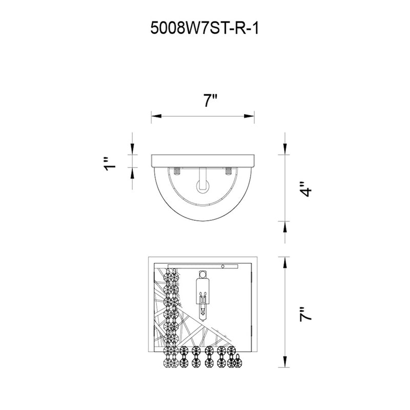 CWI Lighting Eternity 1 Light Bathroom Sconce, Stainless Steel