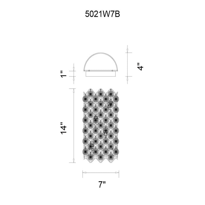 CWI Lighting Chique 4 Light Argyle Wall Light, Chrome
