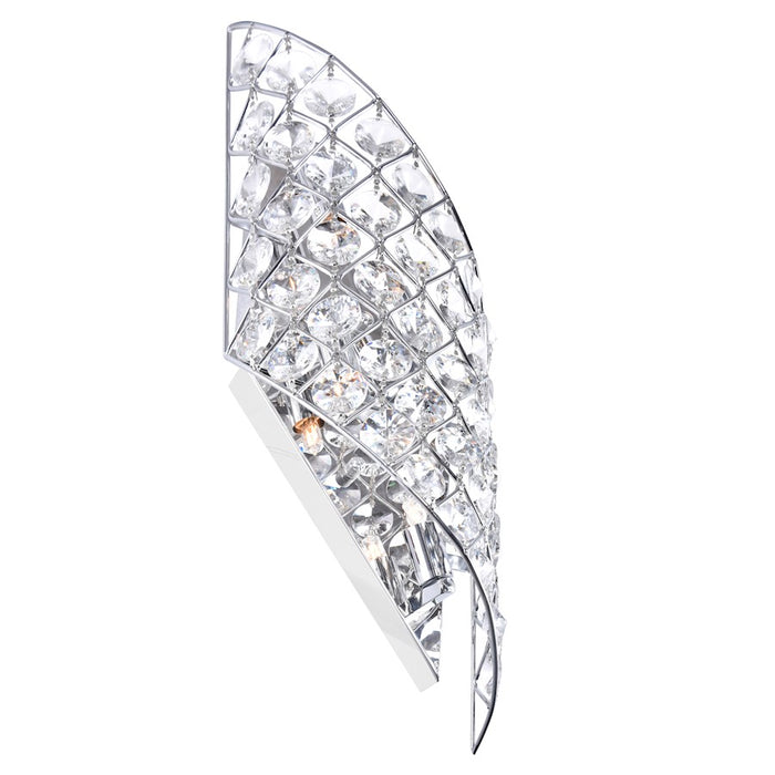 CWI Lighting Chique 4 Light Ribbon Wall Light, Chrome