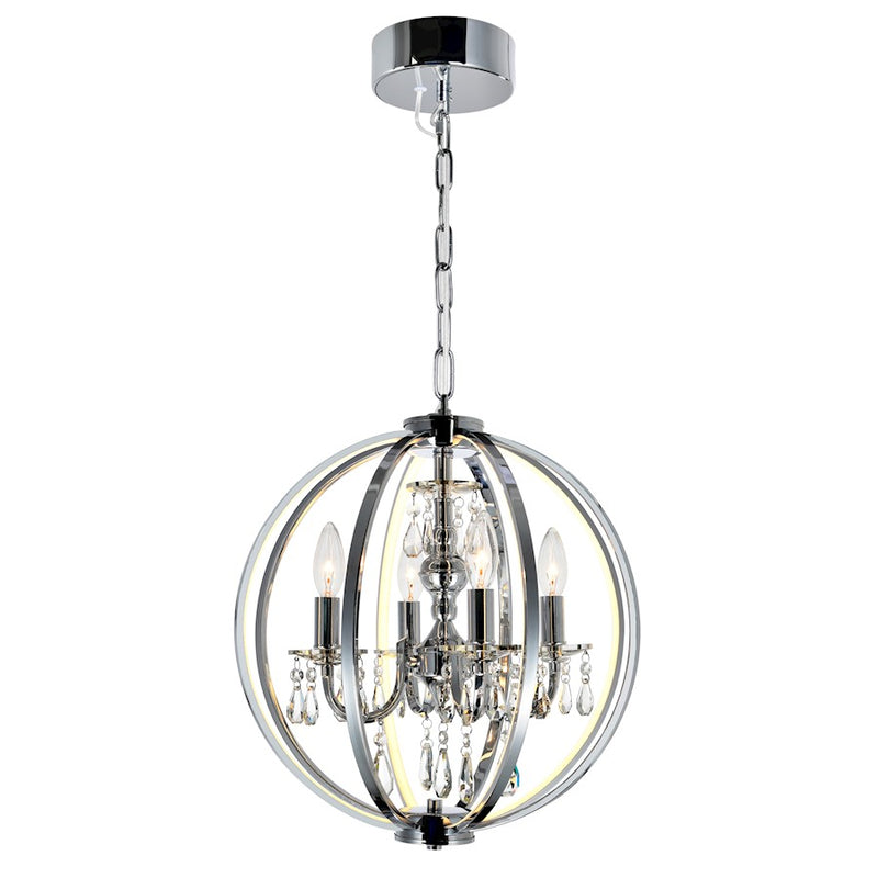 CWI Lighting Abia 4 Light Up Chandelier, Chrome