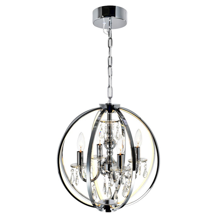 CWI Lighting Abia 4 Light Up Chandelier, Chrome