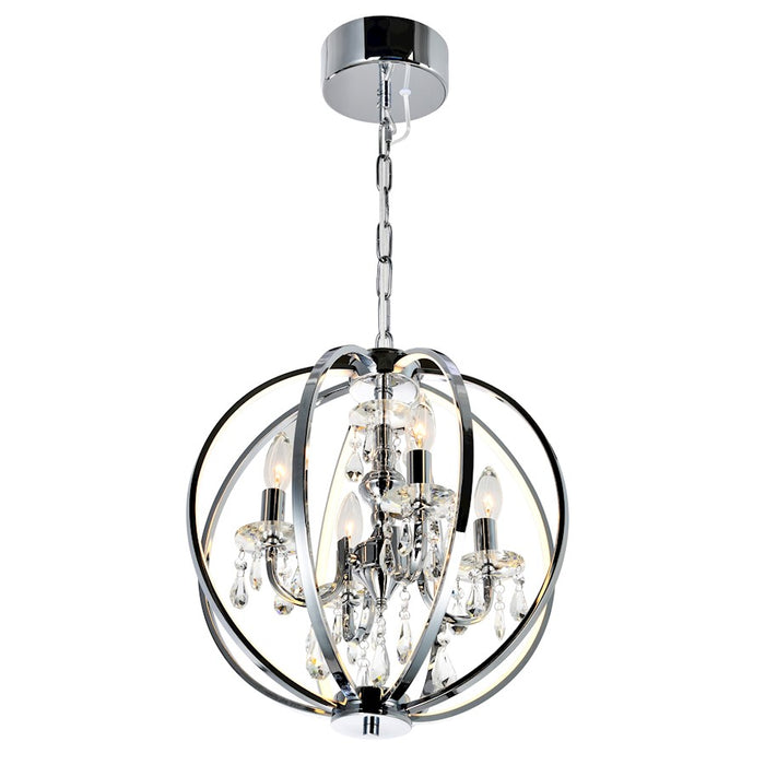CWI Lighting Abia 4 Light Up Chandelier, Chrome