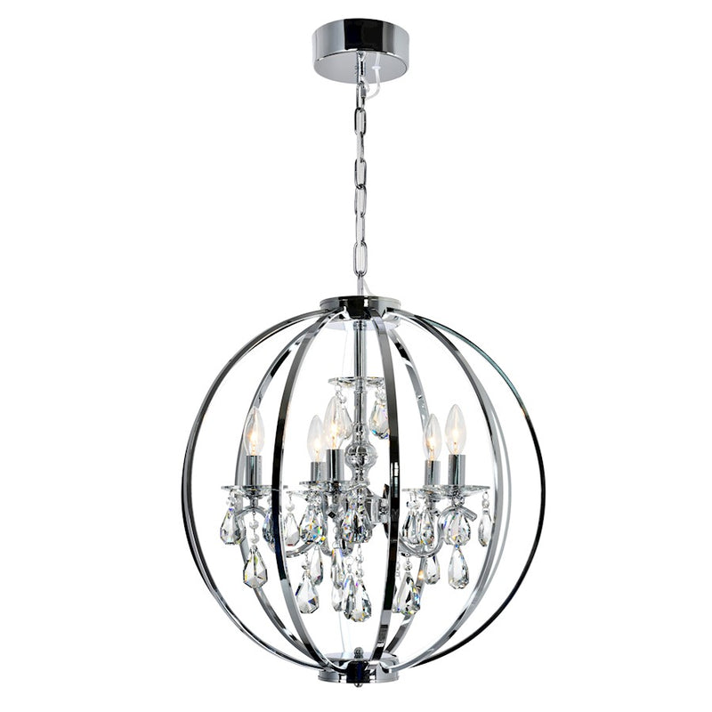 CWI Lighting Abia 5 Light Up Chandelier, Chrome