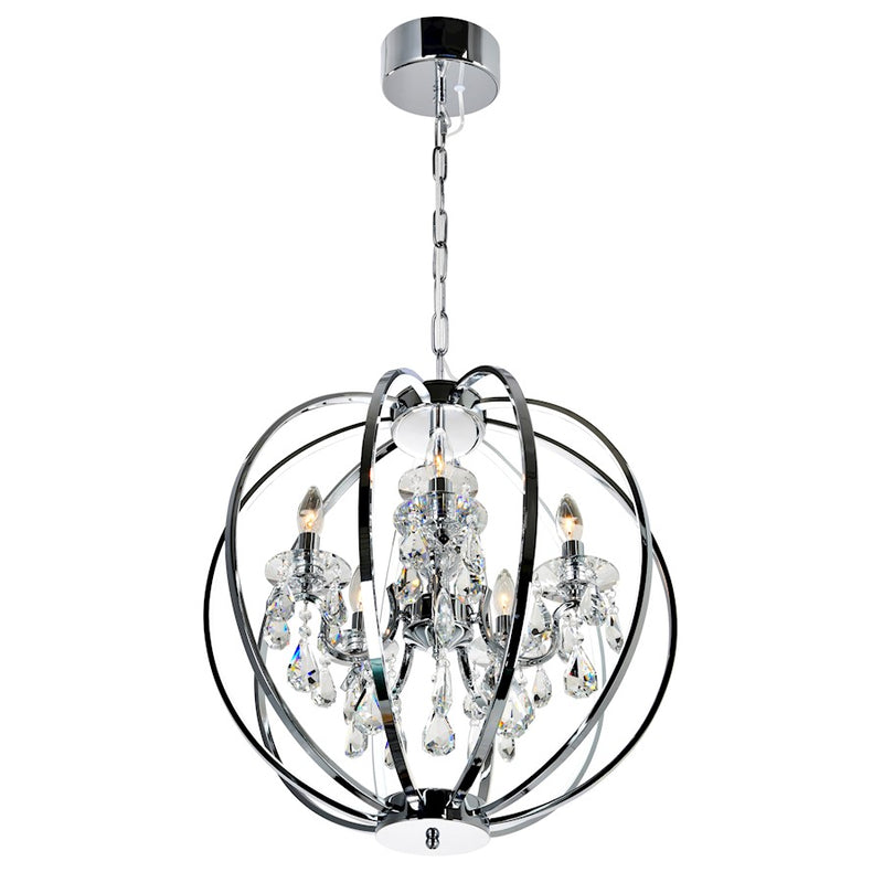 CWI Lighting Abia 5 Light Up Chandelier, Chrome