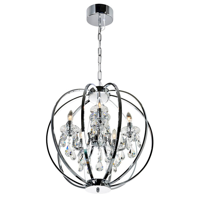 CWI Lighting Abia 5 Light Up Chandelier, Chrome