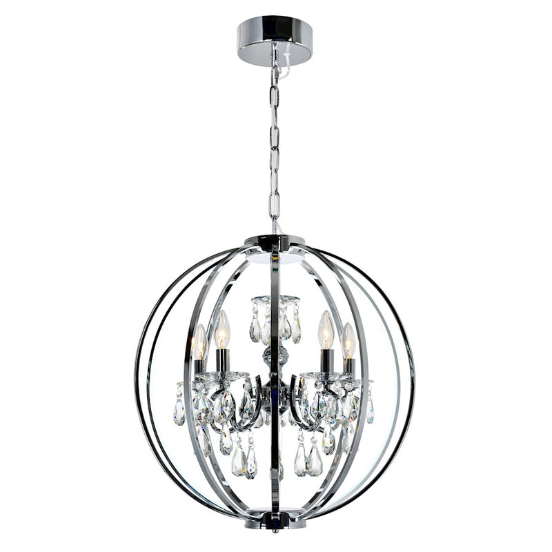 CWI Lighting Abia 5 Light Up Chandelier, Chrome