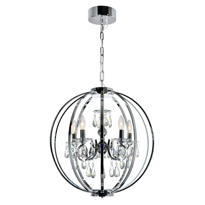 CWI Lighting Abia 5 Light Up Chandelier, Chrome