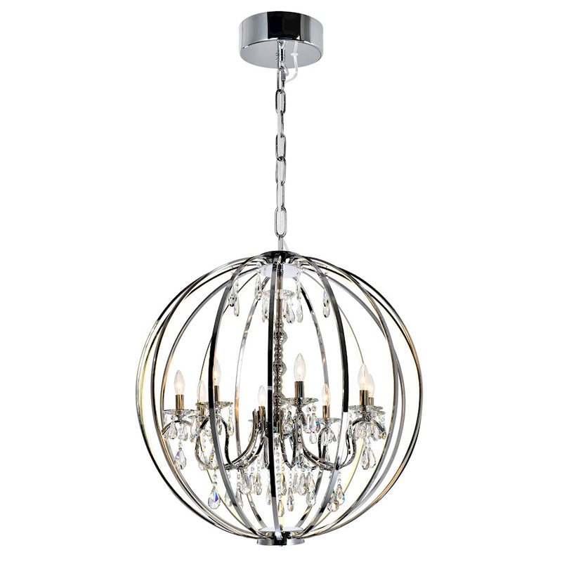 CWI Lighting Abia 8 Light Up Chandelier, Chrome