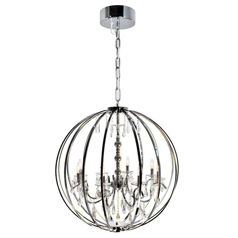 CWI Lighting Abia 8 Light Up Chandelier, Chrome