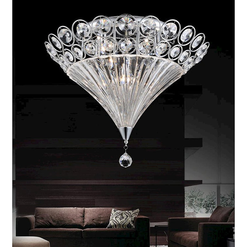 CWI Lighting Lina 6 Light Bowl Flush Mount, Chrome