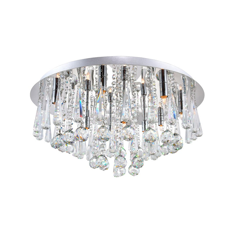 CWI Lighting Brianna 12 Light 11" Flush Mount, Chrome
