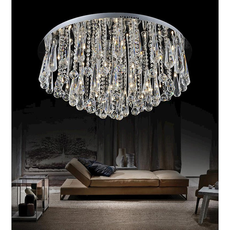 CWI Lighting Brianna 12 Light 11" Flush Mount, Chrome