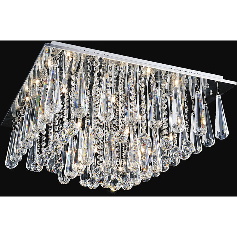 CWI Lighting Brianna 12 Light 24" Flush Mount, Chrome
