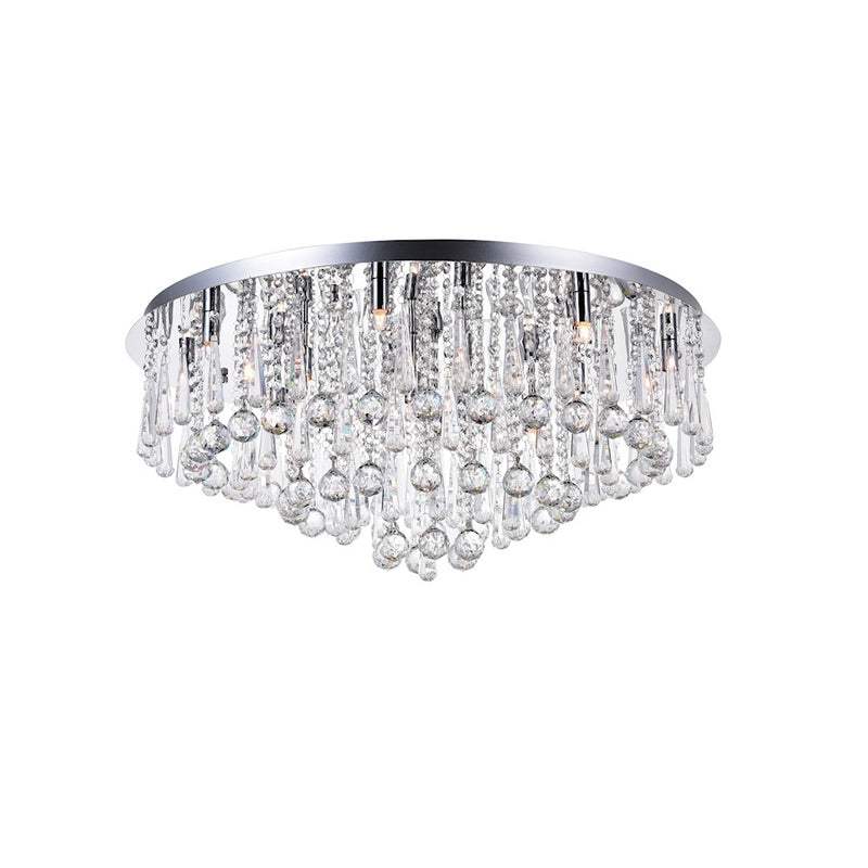 CWI Lighting Brianna 16 Light 14" Flush Mount, Chrome