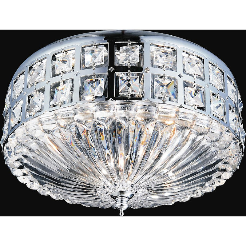CWI Lighting Bloome 4 Light Bowl Flush Mount, Chrome