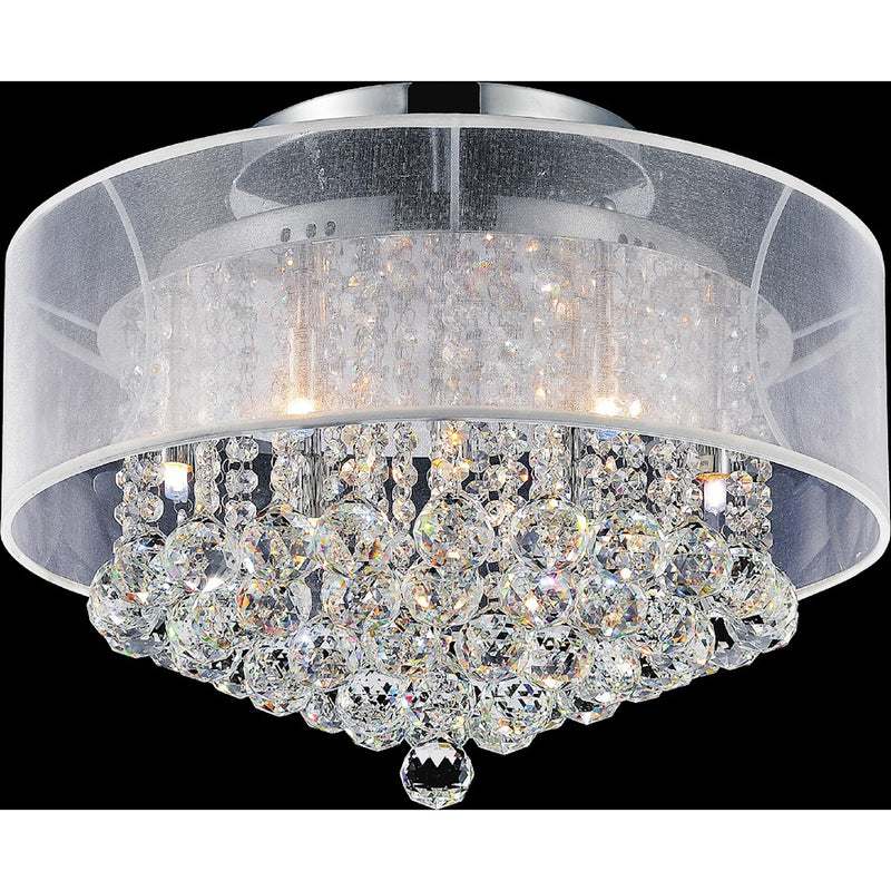 CWI Lighting Radiant 9 Light Drum Shade Flush Mount, Chrome