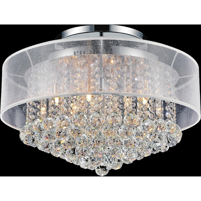 CWI Lighting Radiant 12 Light Drum Shade Flush Mount, Chrome