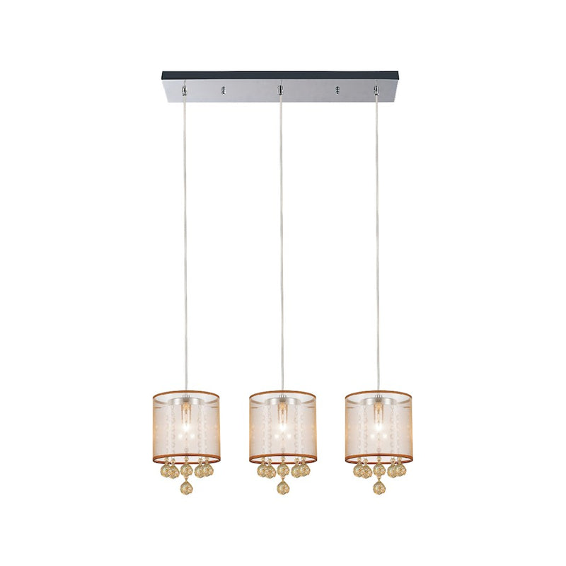 CWI Radiant 3 Light Multi Light Pendant, Chrome/Gold