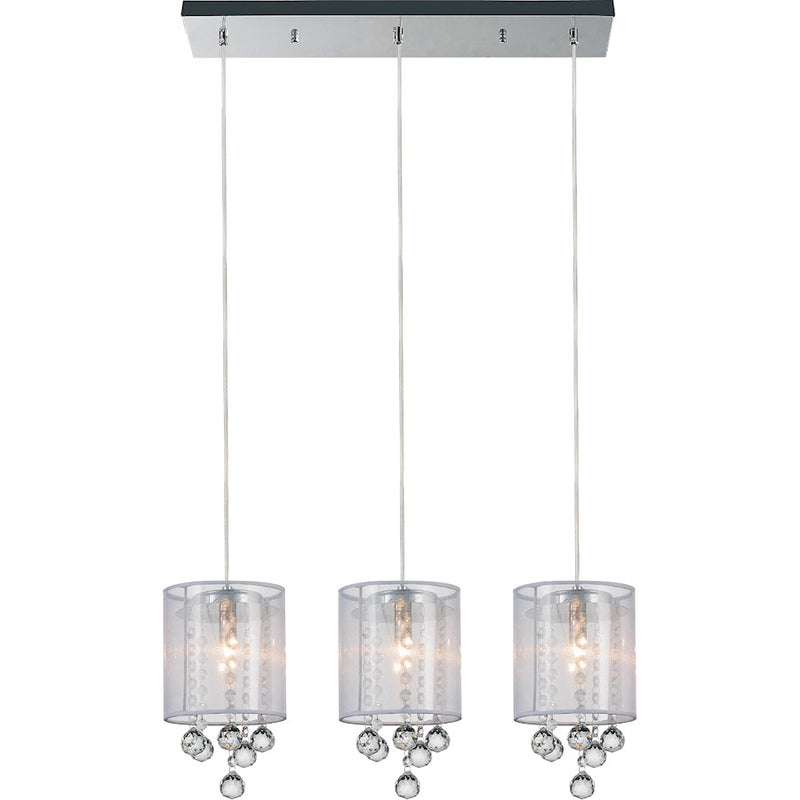 CWI Lighting Radiant 3 Light Multi Light Pendant, Chrome