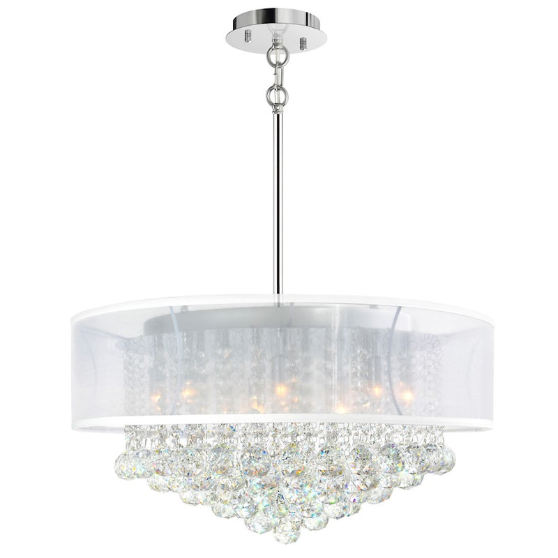 CWI Lighting Radiant 12 Light Drum Shade Chandelier, Chrome
