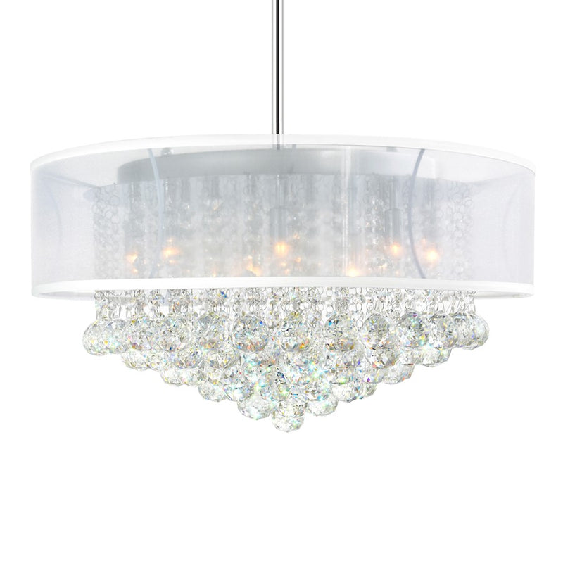 CWI Lighting Radiant 12 Light Drum Shade Chandelier, Chrome