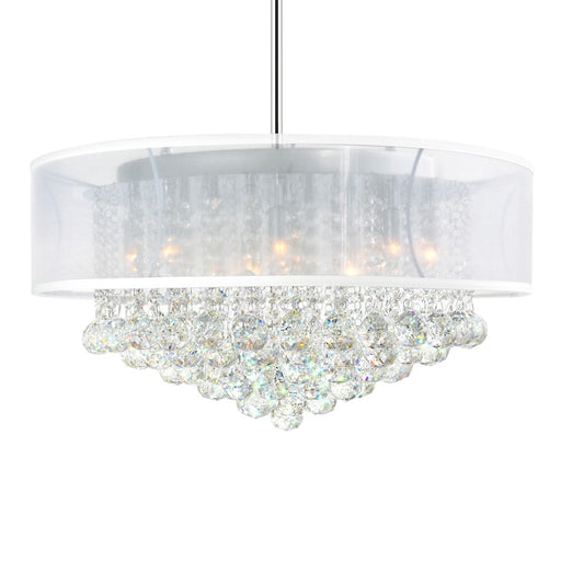 CWI Lighting Radiant 12 Light Drum Shade Chandelier, Chrome