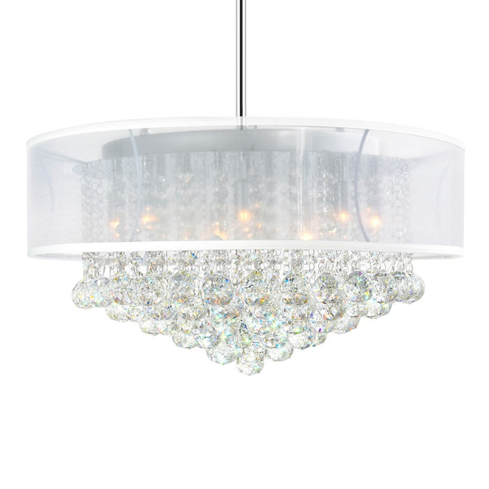 CWI Lighting Radiant 12 Light Drum Shade Chandelier, Chrome
