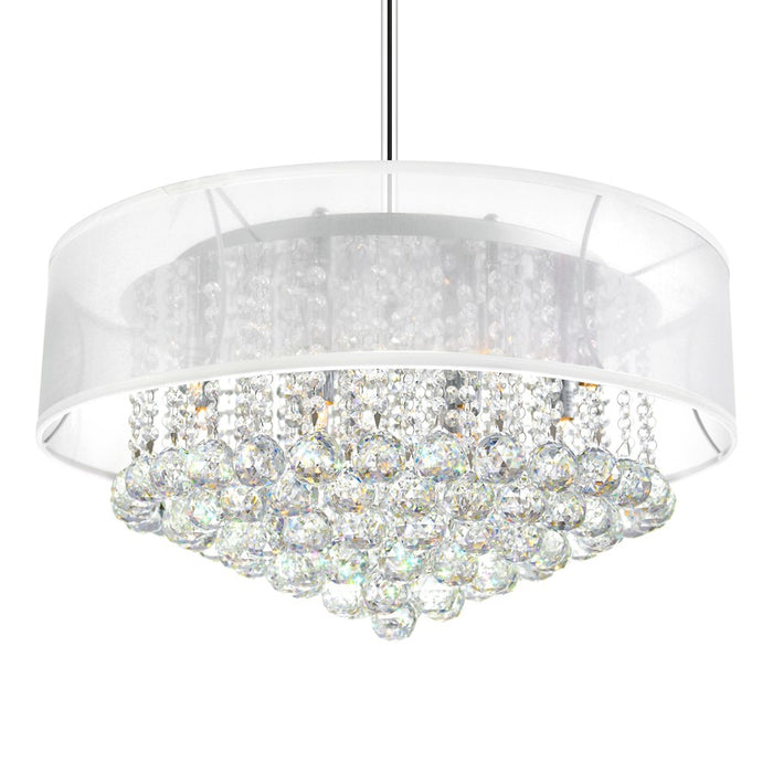 CWI Lighting Radiant 12 Light Drum Shade Chandelier, Chrome