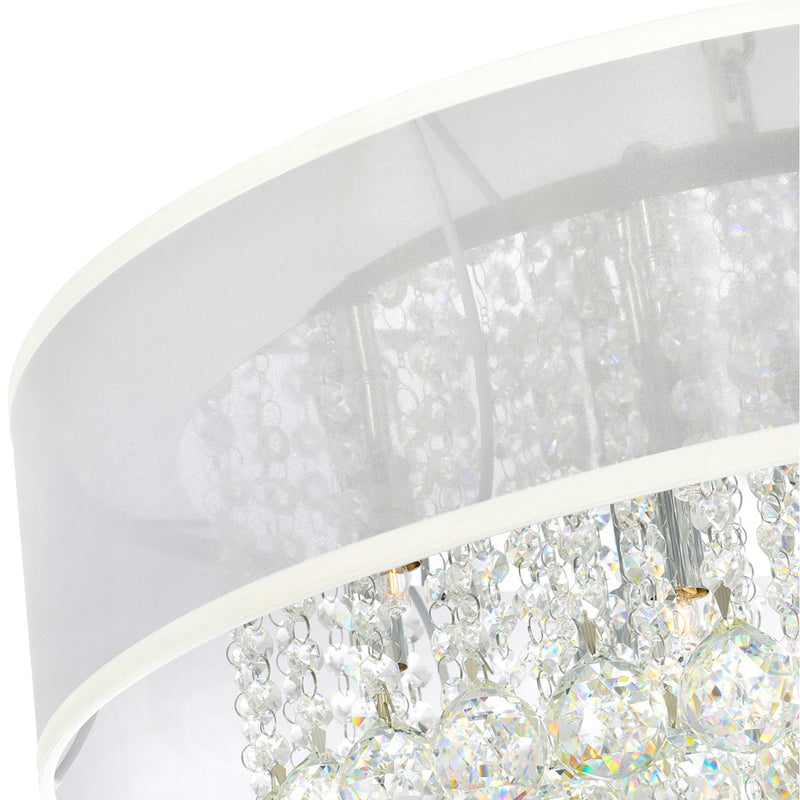 CWI Lighting Radiant 12 Light Drum Shade Chandelier, Chrome