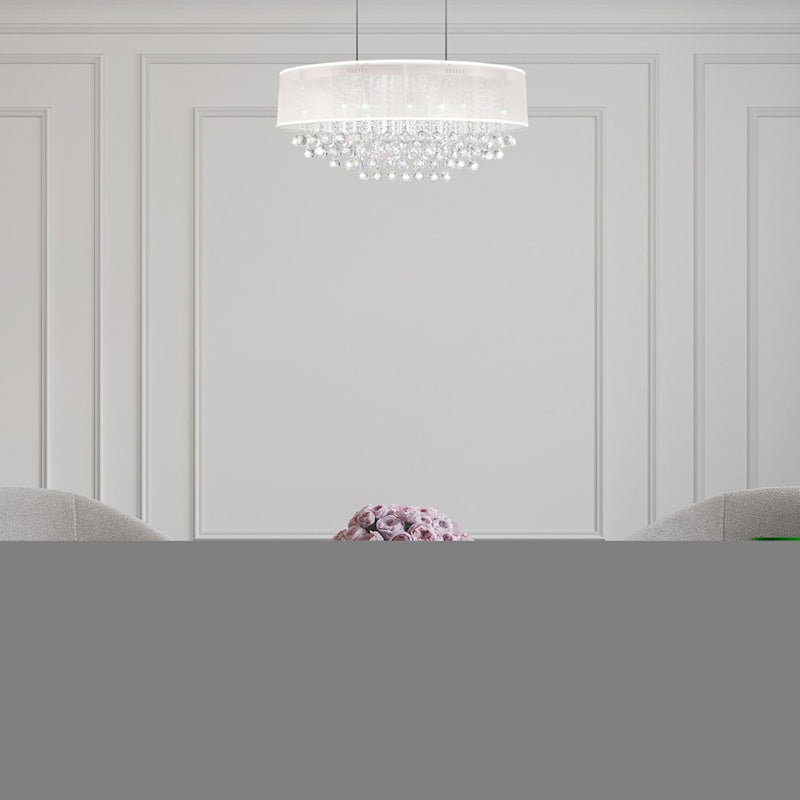 CWI Lighting Radiant 6 Light Drum Shade Chandelier, Chrome