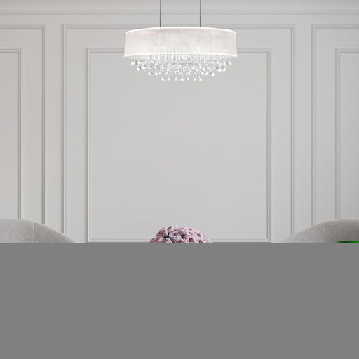CWI Lighting Radiant 6 Light Drum Shade Chandelier, Chrome